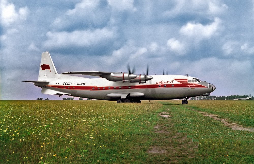 a plane on the grass