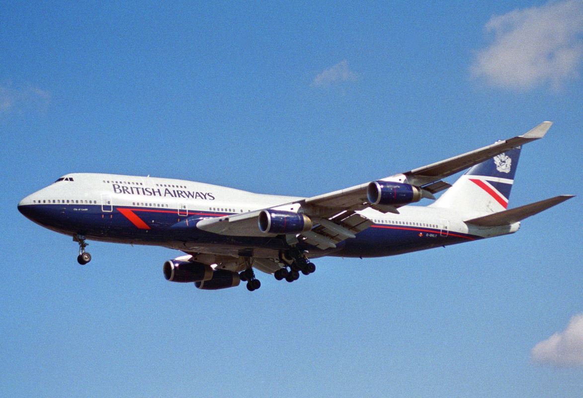 a large airplane flying in the sky