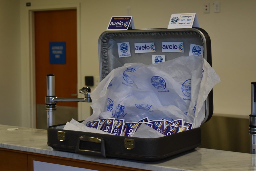 a suitcase with packages inside