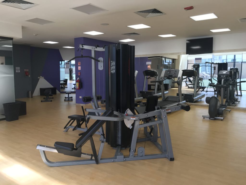 a gym with exercise equipment