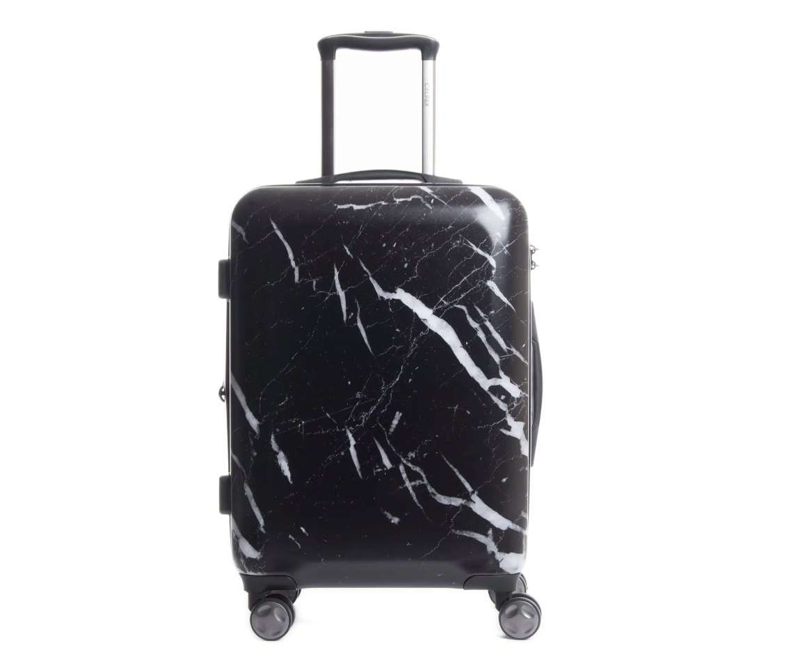 a black and white suitcase