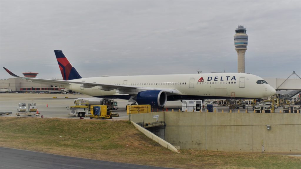 a plane parked at an airport