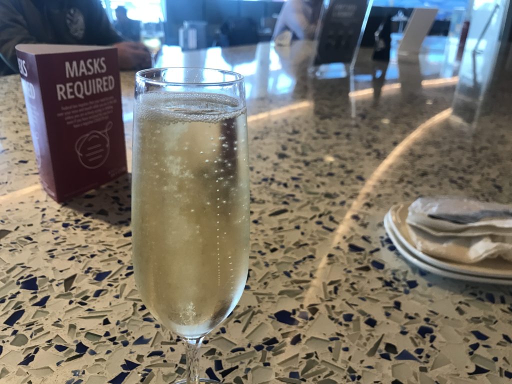 Delta Sky Club Seattle Champagne