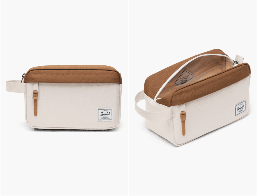 Herschel Supply Co. beige and brown dopp kit