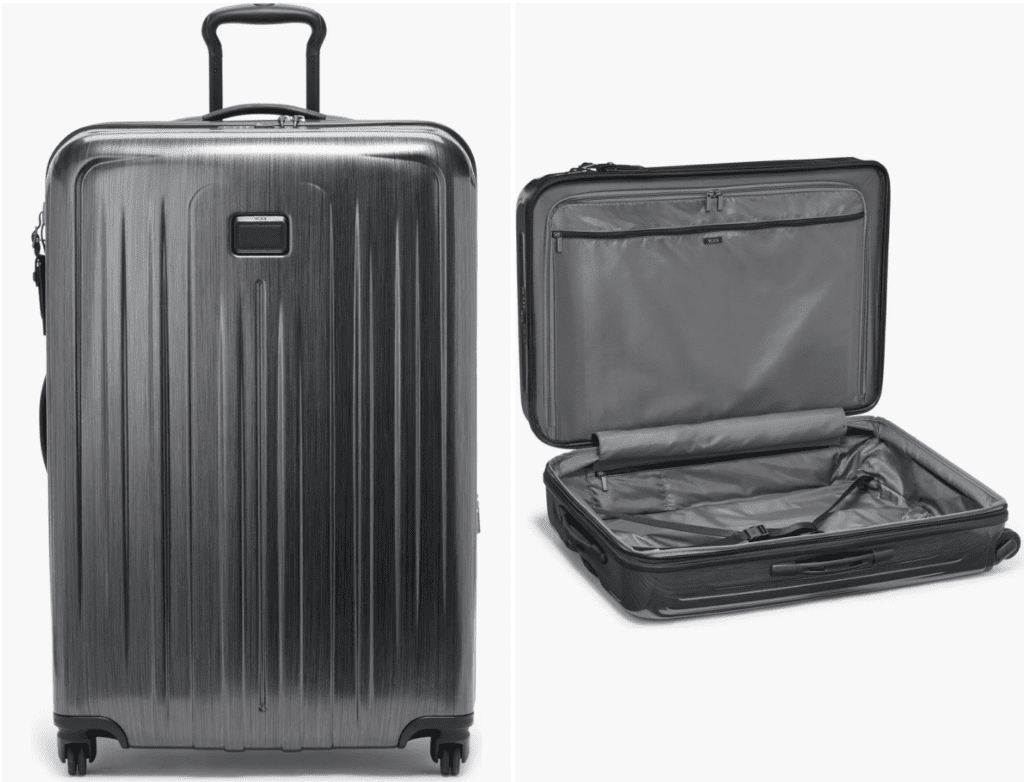 A Tumi V4 checked suitcase available during the 2024 Nordstrom Anniversary Sale