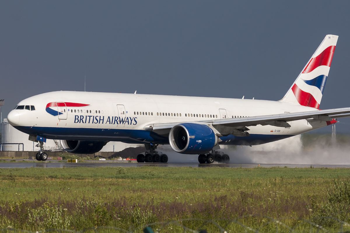 a large airplane on a runway