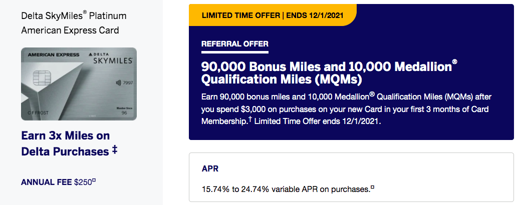 90,000 Bonus Miles & 10,000 MQMs: Amex Delta Platinum Card Review