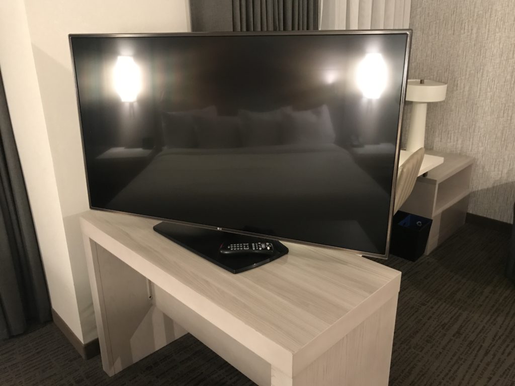 a tv on a table