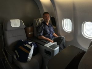 a man sitting in a plane