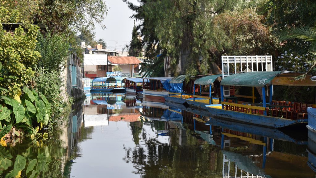 boats on a canal with boats