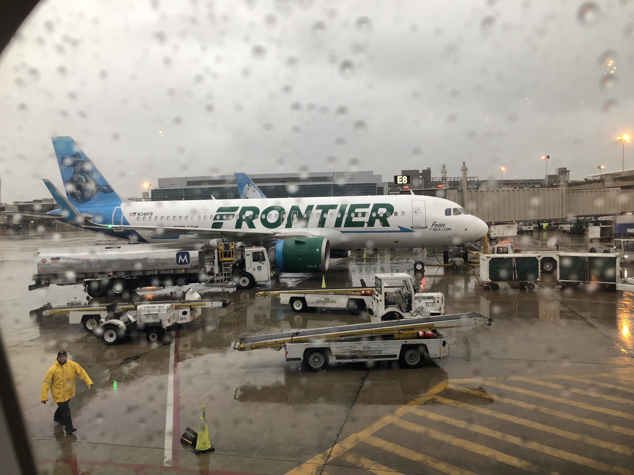 Frontier Airlines in the Rain