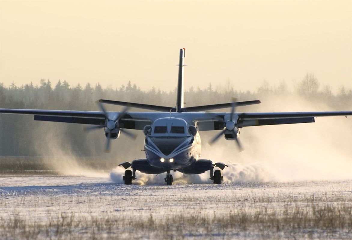 a plane on a runway