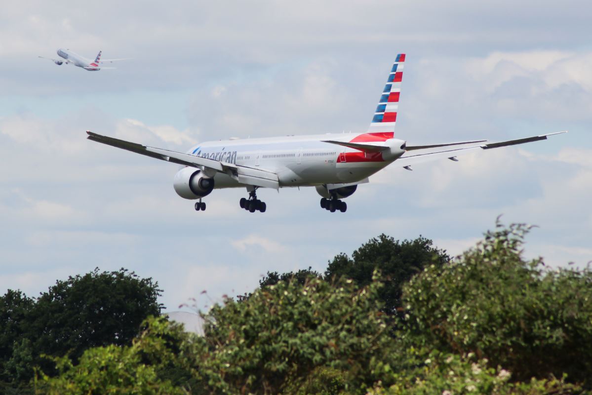 an airplane flying in the sky