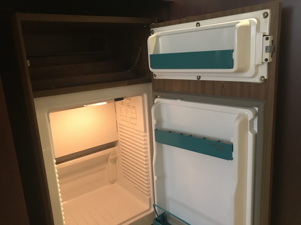 a refrigerator with a door open