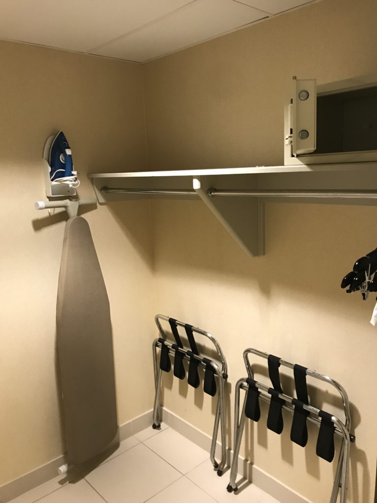 a ironing board in a room