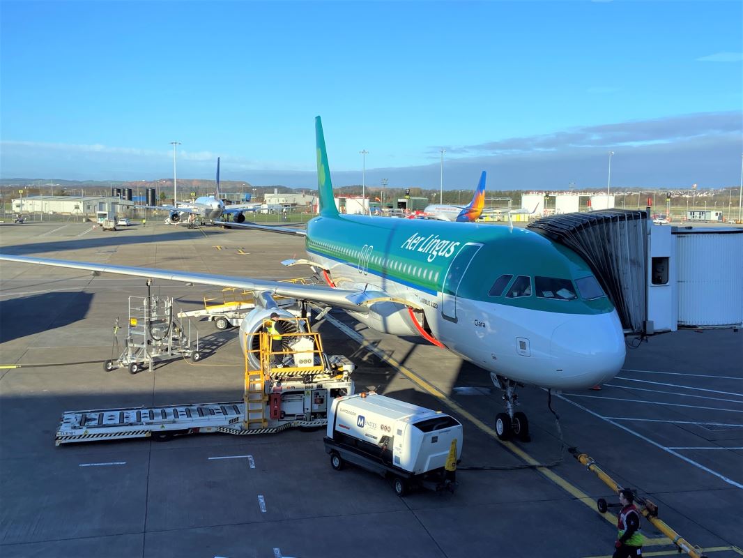 an airplane at an airport