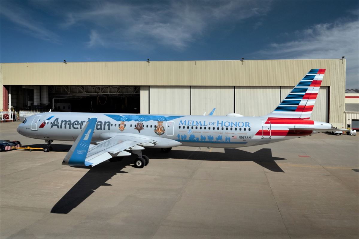 an airplane parked in a hangar