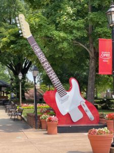 a statue of a guitar