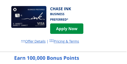 100,000 points bonus : Chase Ink Business Preferred review