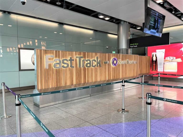 a sign in a airport