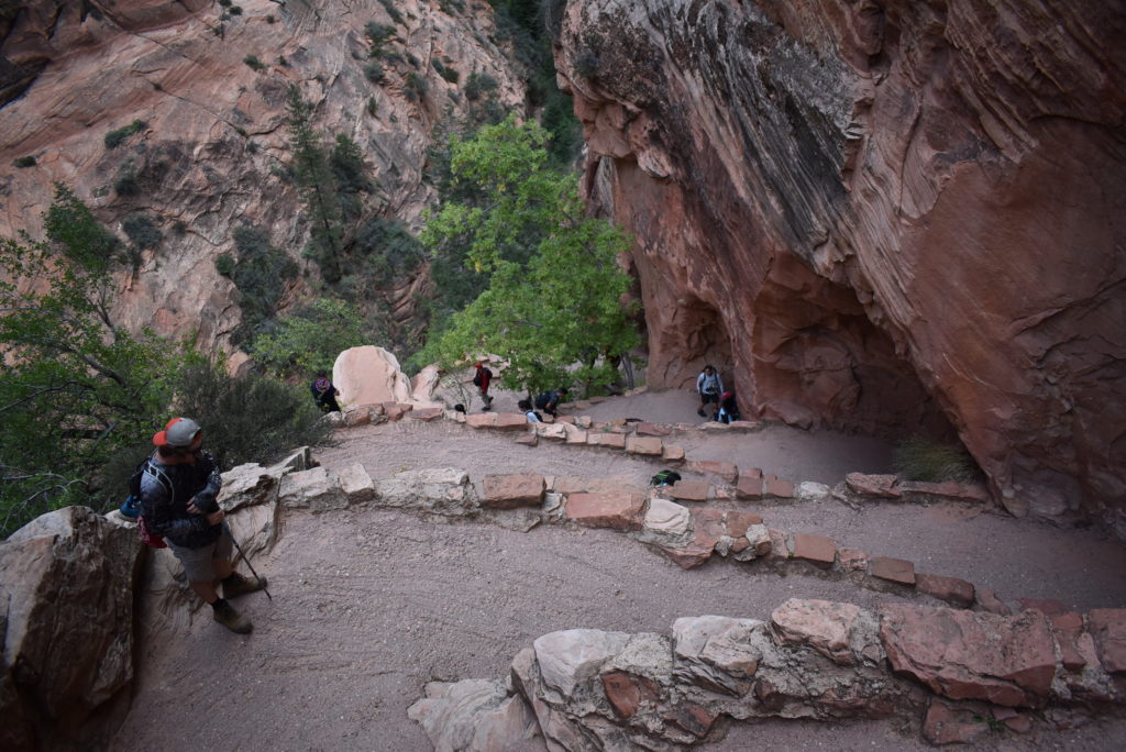 a group of people on a trail