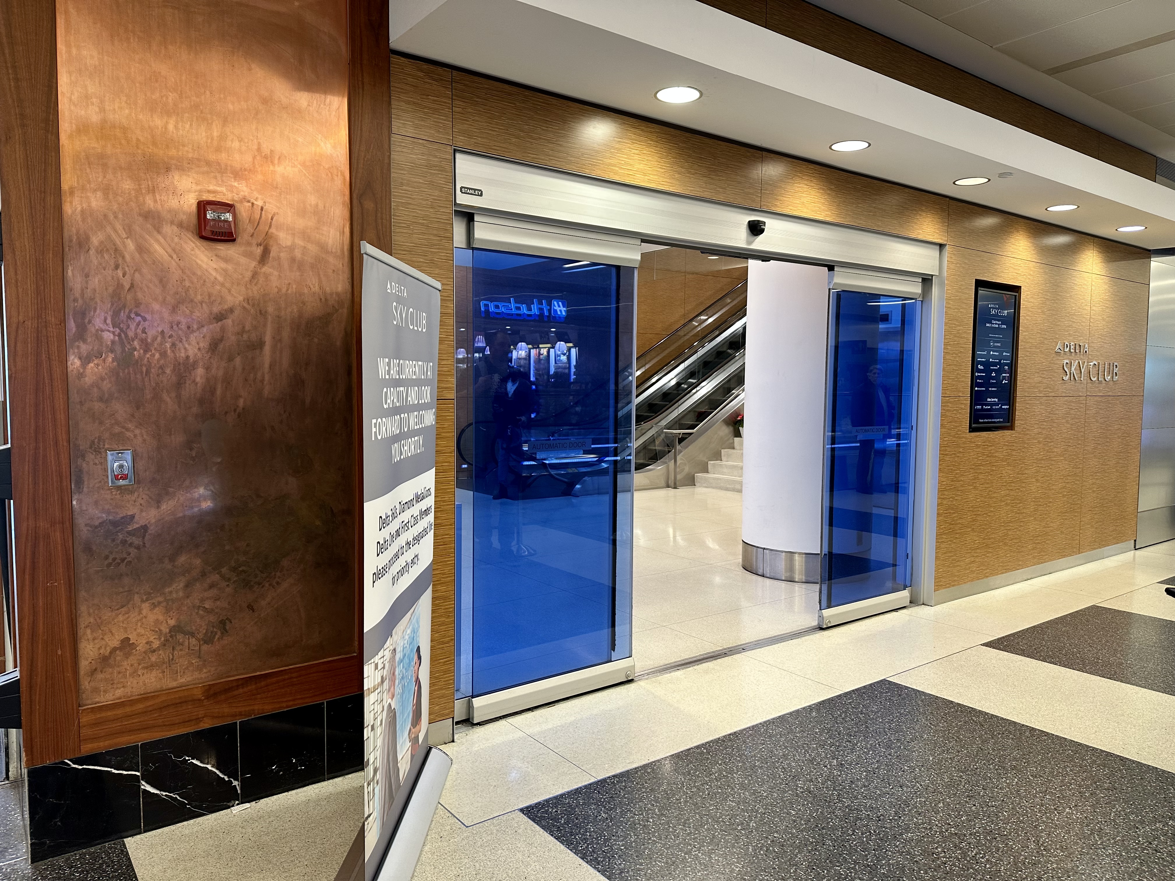 a glass doors in a building