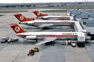 several airplanes at an airport