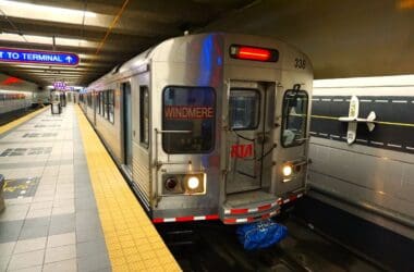 a train in a station