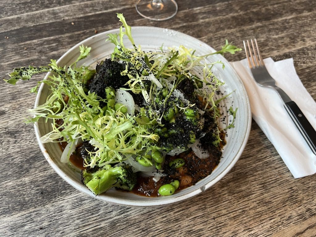 a plate of food on a table