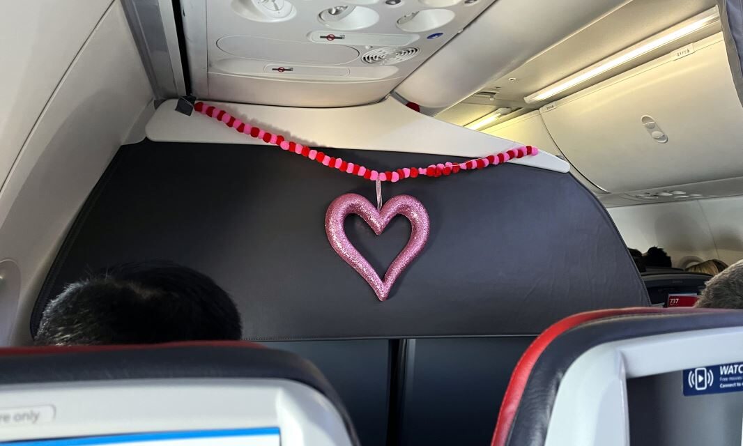 All aboard the American Airlines love plane from New York to Miami!