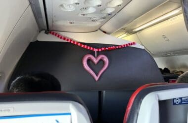 a heart on the back of a plane