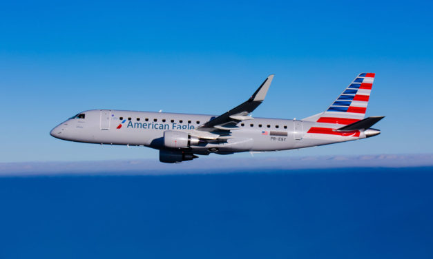 An afternoon flight on American Airlines from Cleveland to New York