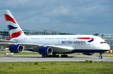 a large airplane on a runway