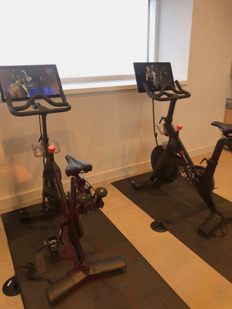 exercise bikes in a room