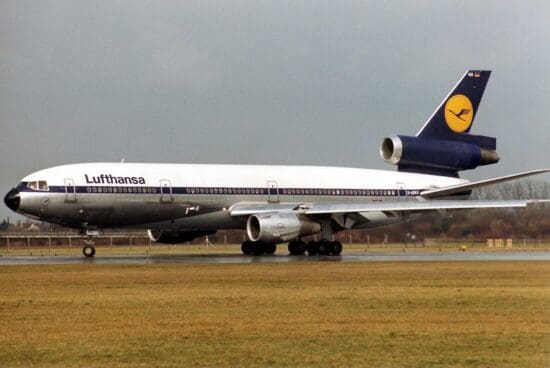 a large airplane on the runway