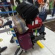 a group of luggage on a cart