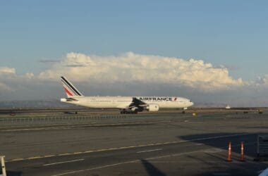 a large airplane on a runway