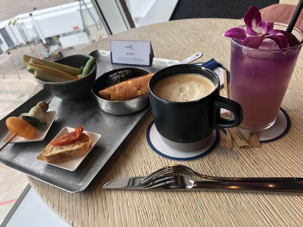 a tray of food on a table