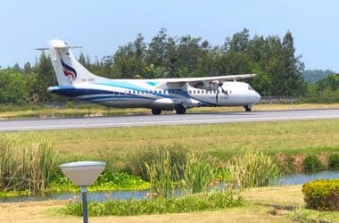 a plane on a runway