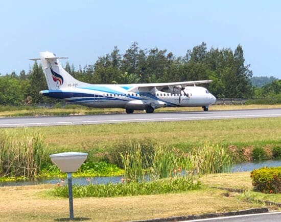 a plane on a runway