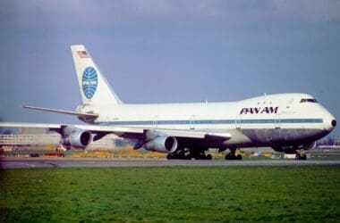 a large airplane on a runway