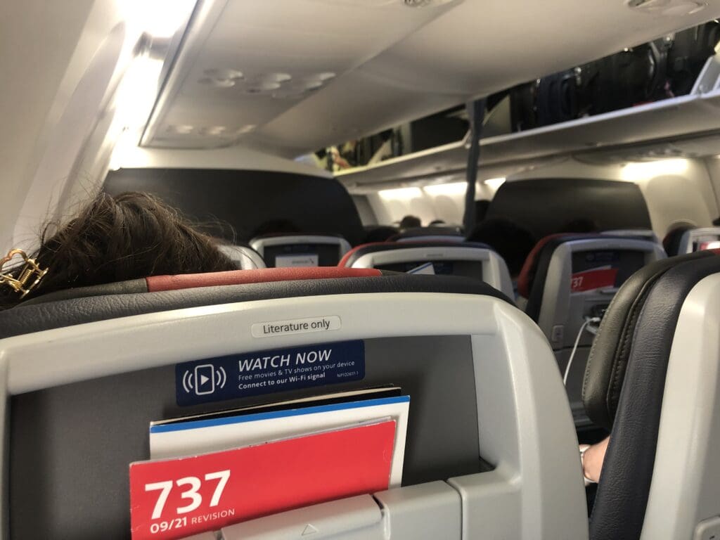 a seat on an airplane