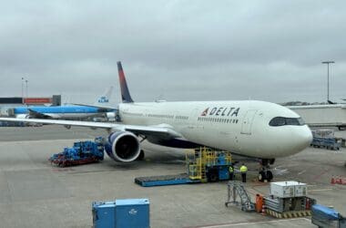 a plane parked on the tarmac