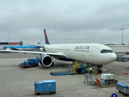 a plane parked on the tarmac