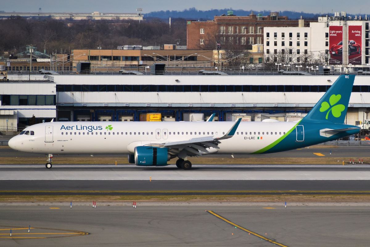 a plane on the runway