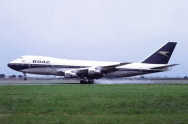 a large airplane on a runway