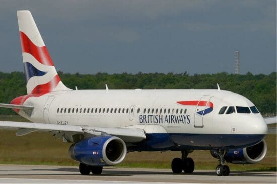 a plane on the runway