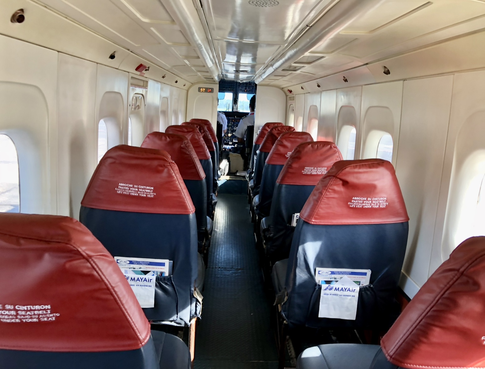 rows of seats on a plane