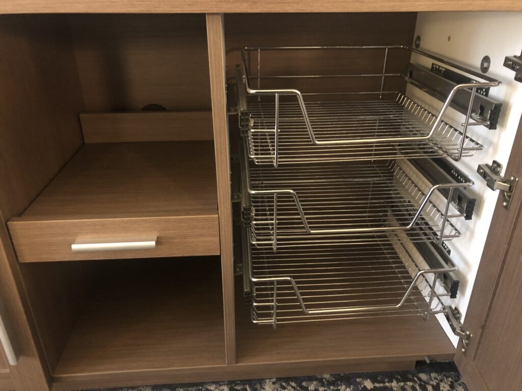 a shelf with shelves inside