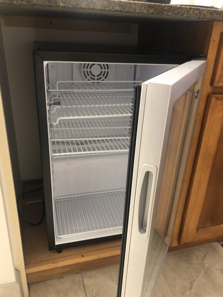 a refrigerator with a door open